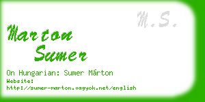 marton sumer business card